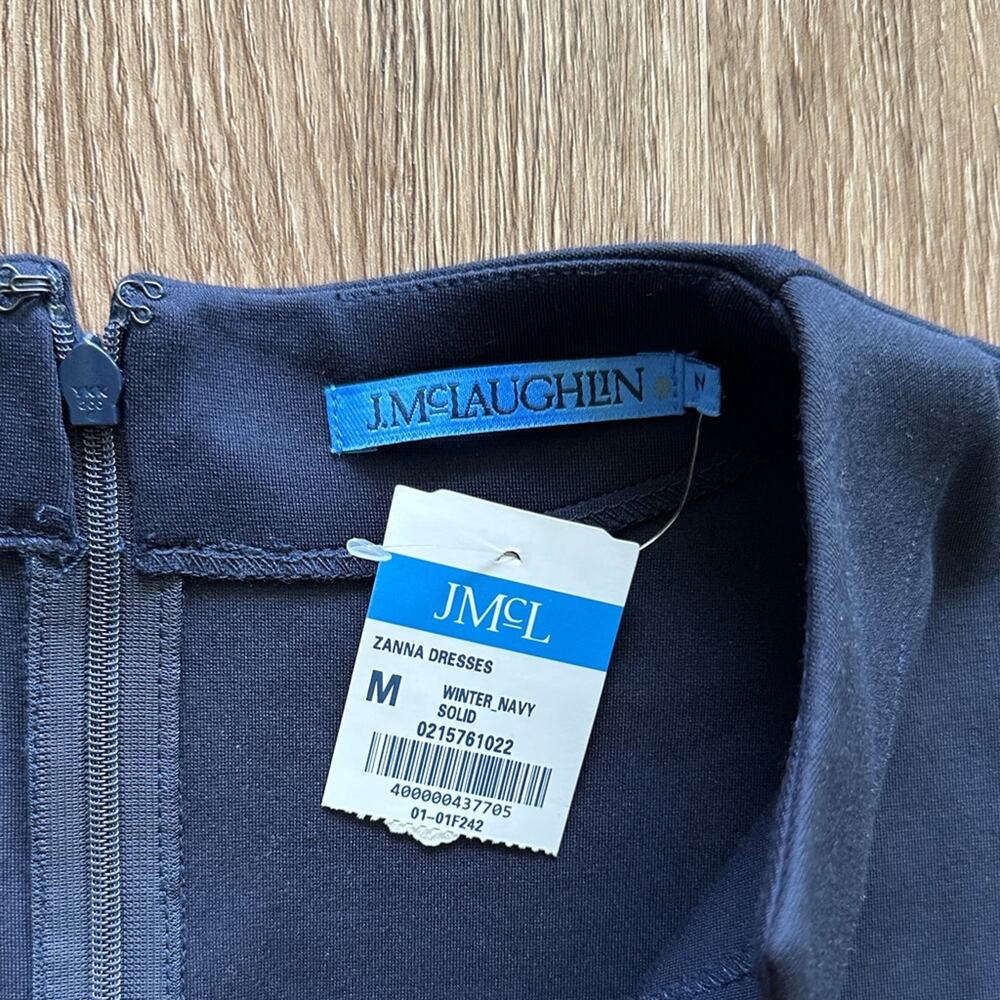 J.McLaughlin Zanna Dress Winter Navy Size Medium NWT Knee Length‎ Knit - Picture 3 of 5